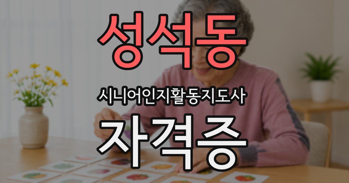 성석동 시니어인지활동지도사 자격증