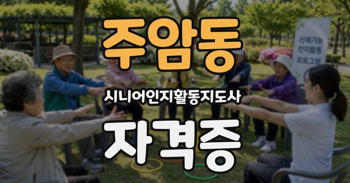 주암동 시니어인지활동지도사 자격증