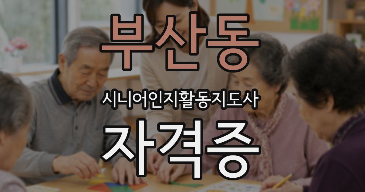 부산동 시니어인지활동지도사 자격증