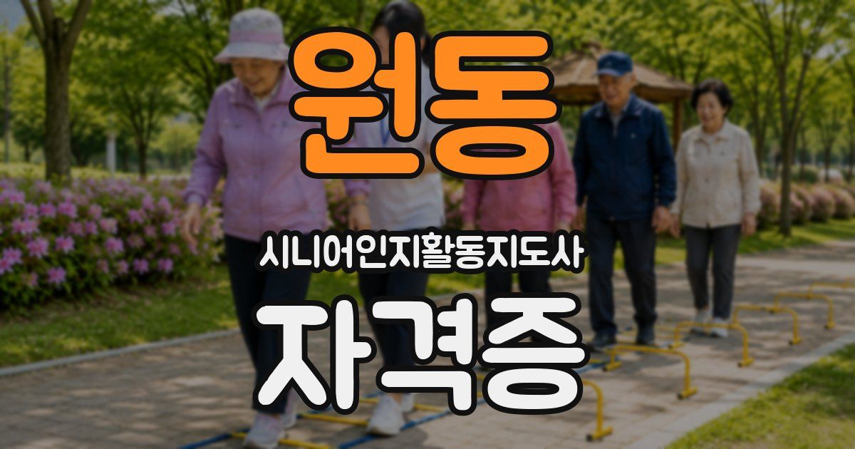 원동 시니어인지활동지도사 자격증