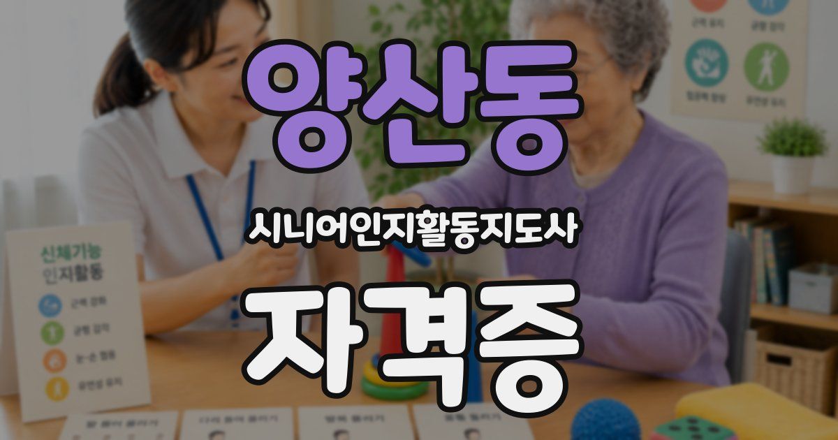 양산동 시니어인지활동지도사 자격증