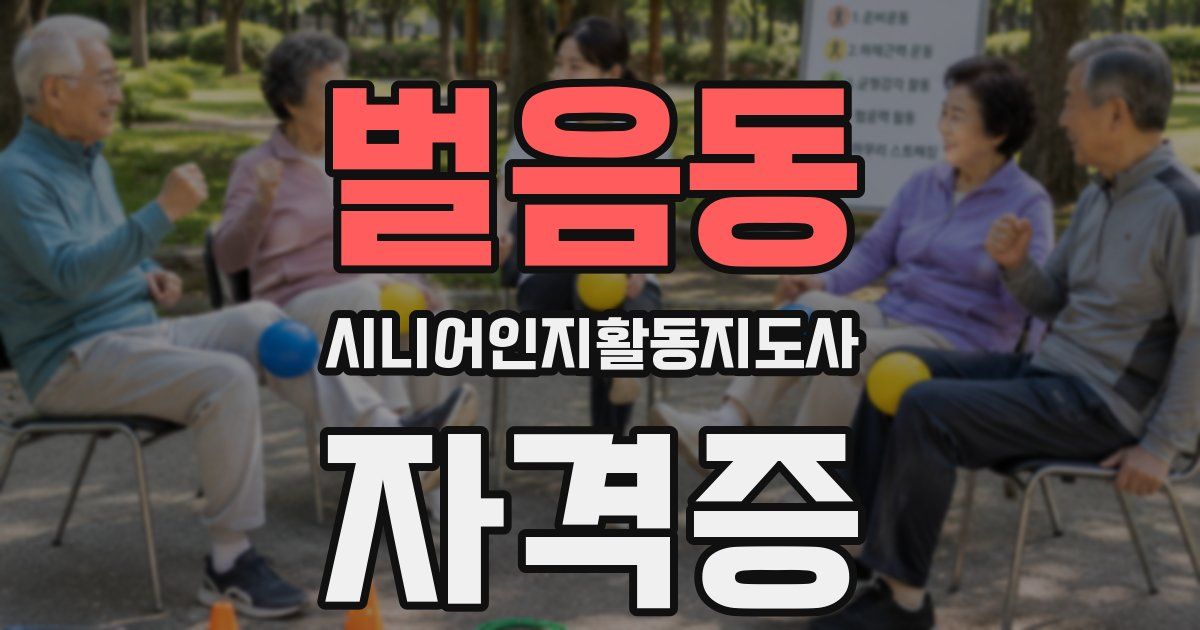벌음동 시니어인지활동지도사 자격증