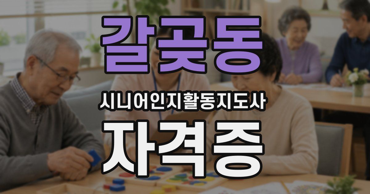 갈곶동 시니어인지활동지도사 자격증