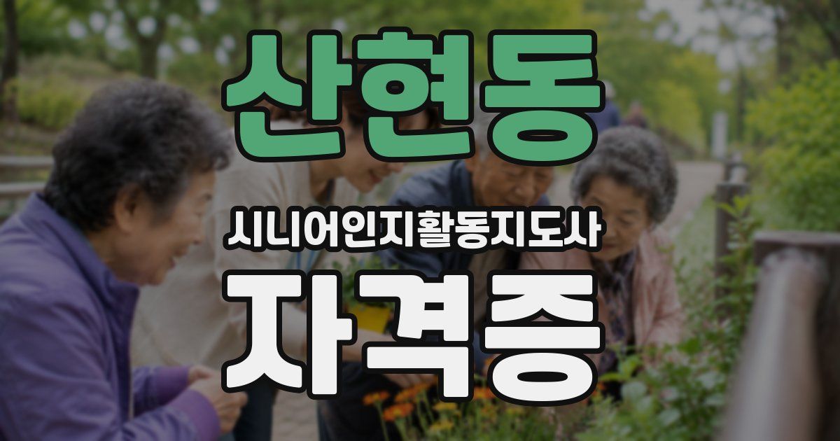 산현동 시니어인지활동지도사 자격증