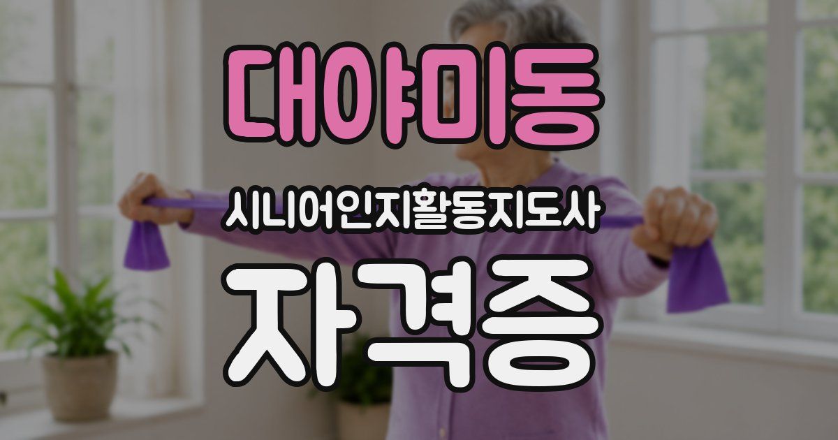 대야미동 시니어인지활동지도사 자격증