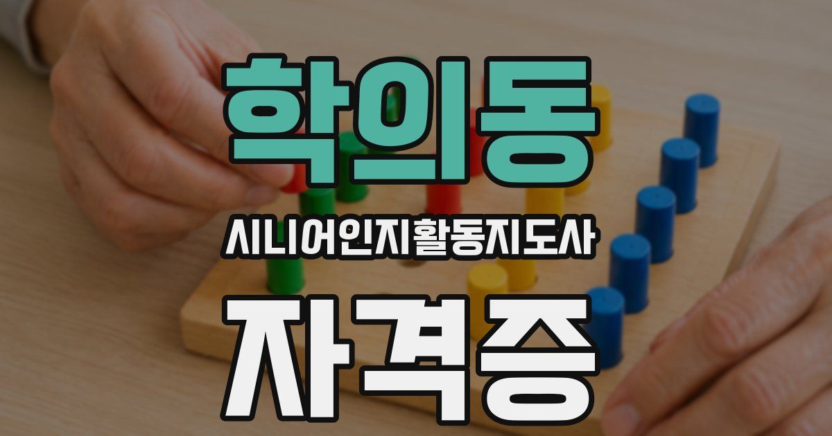 학의동 시니어인지활동지도사 자격증