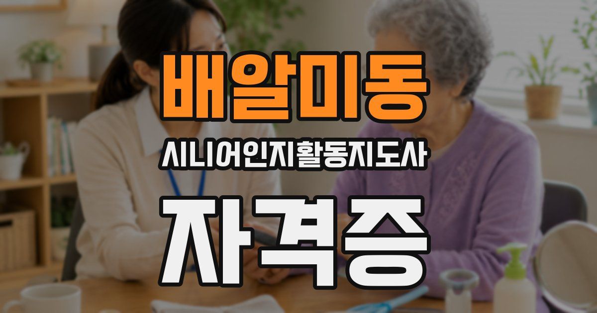 배알미동 시니어인지활동지도사 자격증
