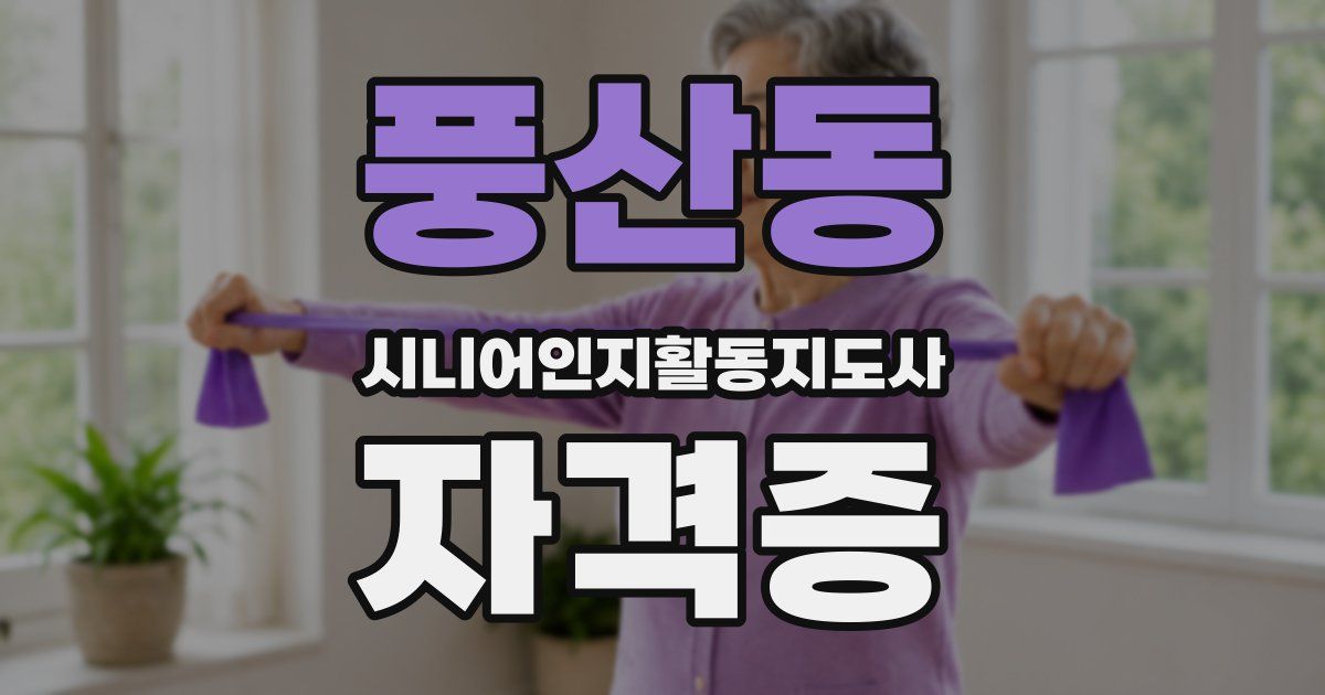 풍산동 시니어인지활동지도사 자격증