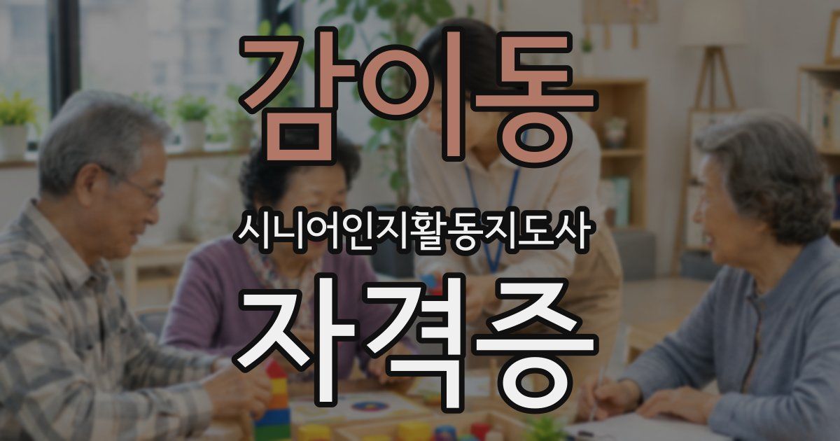 감이동 시니어인지활동지도사 자격증