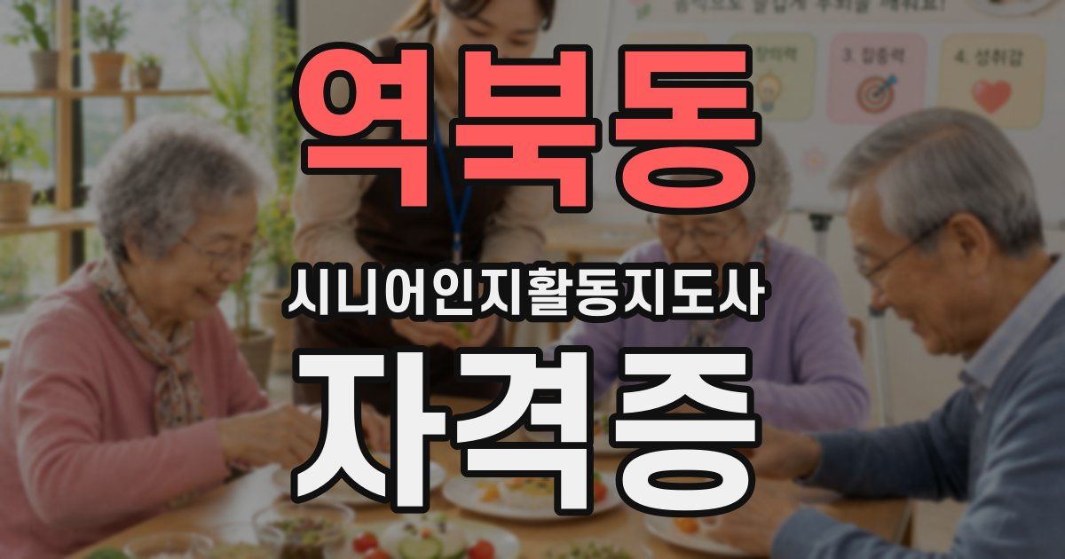 역북동 시니어인지활동지도사 자격증