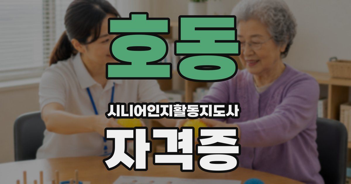 호동 시니어인지활동지도사 자격증
