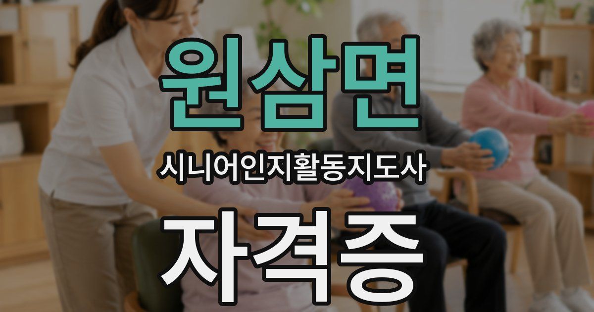 원삼면 시니어인지활동지도사 자격증