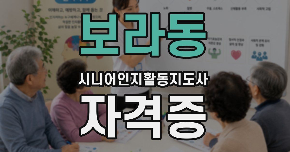 보라동 시니어인지활동지도사 자격증