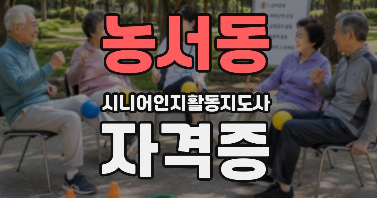 농서동 시니어인지활동지도사 자격증