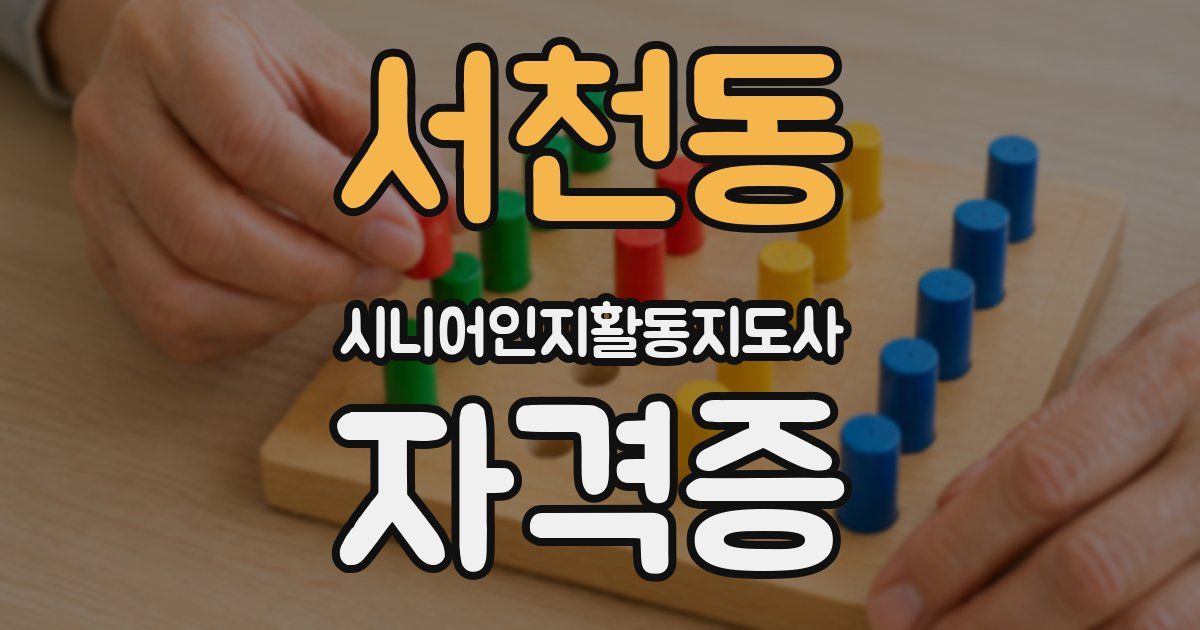 서천동 시니어인지활동지도사 자격증