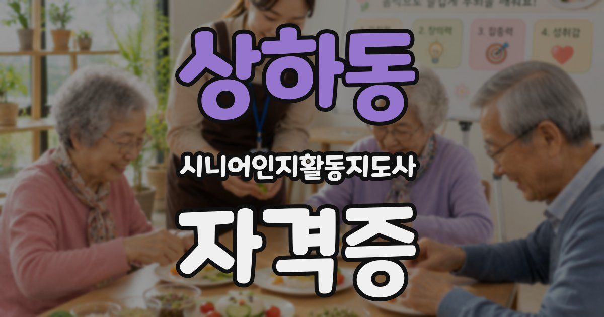 상하동 시니어인지활동지도사 자격증