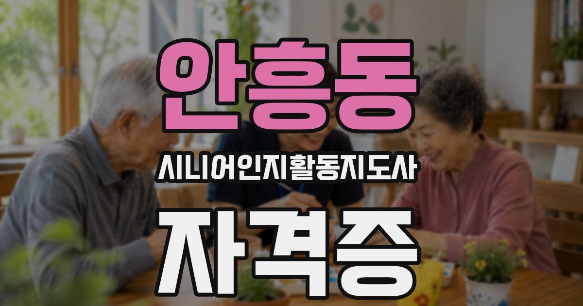 안흥동 시니어인지활동지도사 자격증
