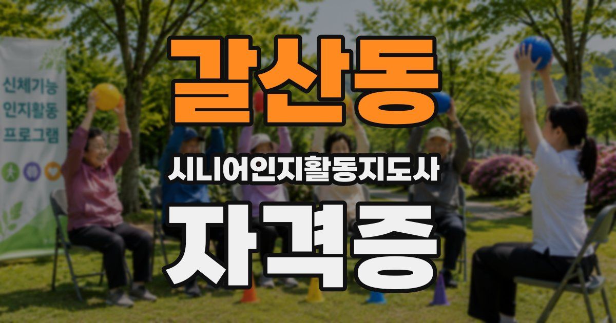 갈산동 시니어인지활동지도사 자격증