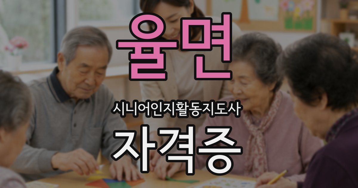 율면 시니어인지활동지도사 자격증