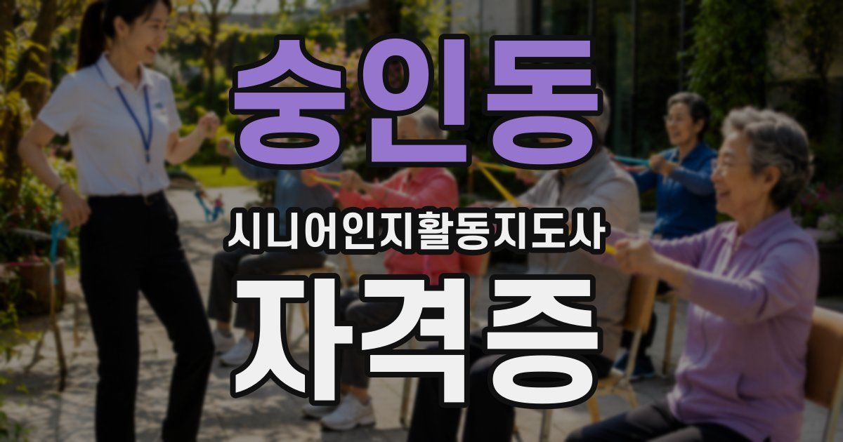 숭인동 시니어인지활동지도사 자격증