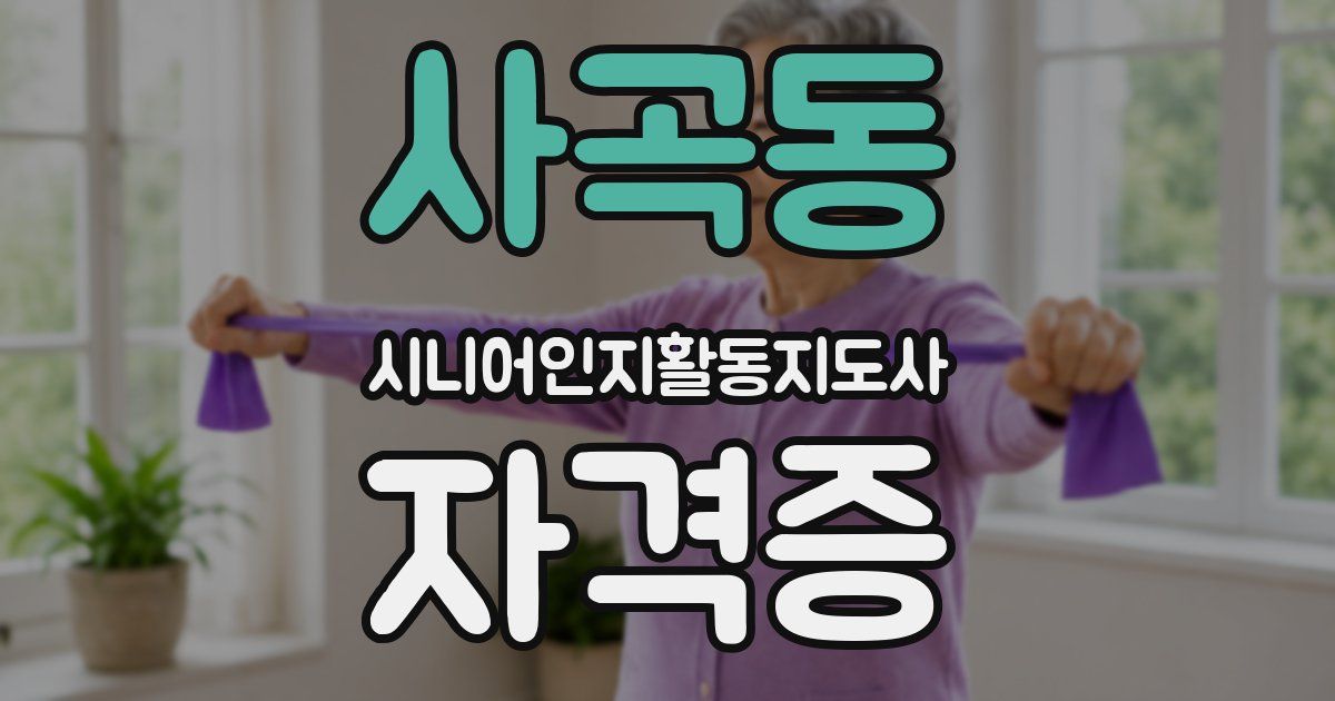사곡동 시니어인지활동지도사 자격증