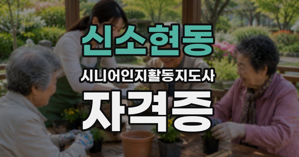 신소현동 시니어인지활동지도사 자격증