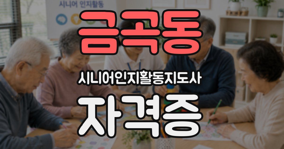 금곡동 시니어인지활동지도사 자격증