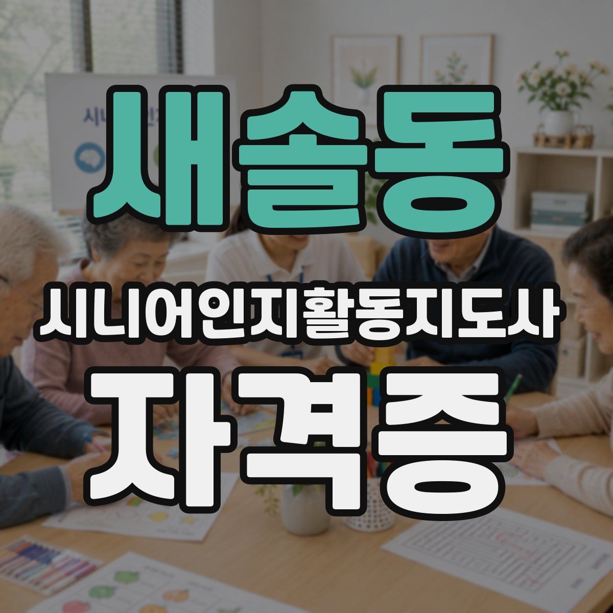 새솔동 시니어인지활동지도사 자격증
