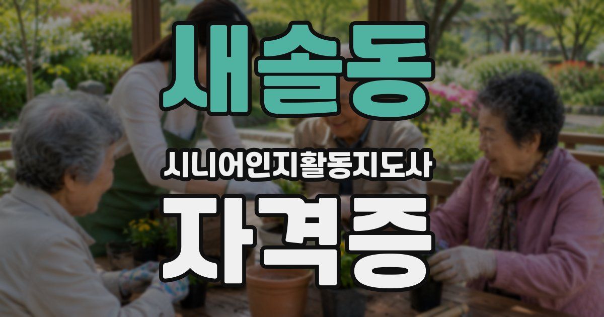 새솔동 시니어인지활동지도사 자격증