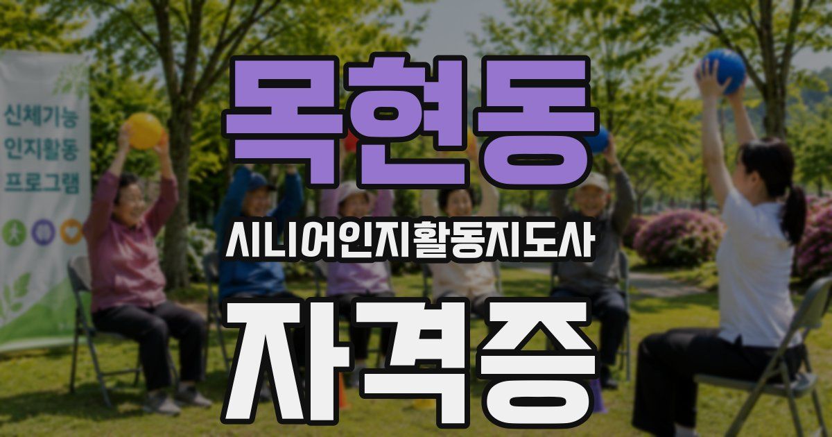 목현동 시니어인지활동지도사 자격증