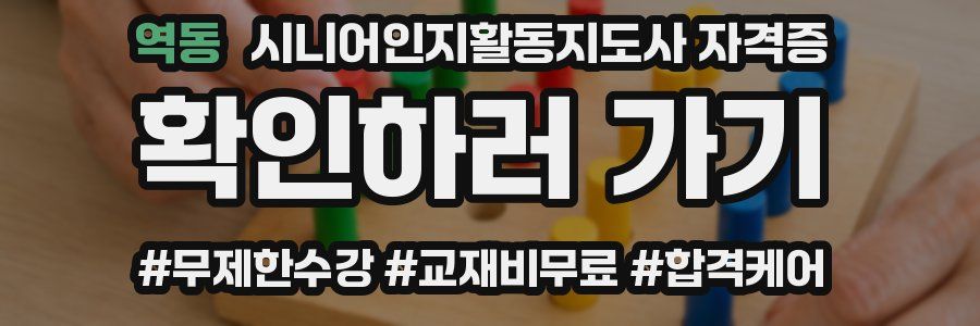 역동 시니어인지활동지도사 자격증