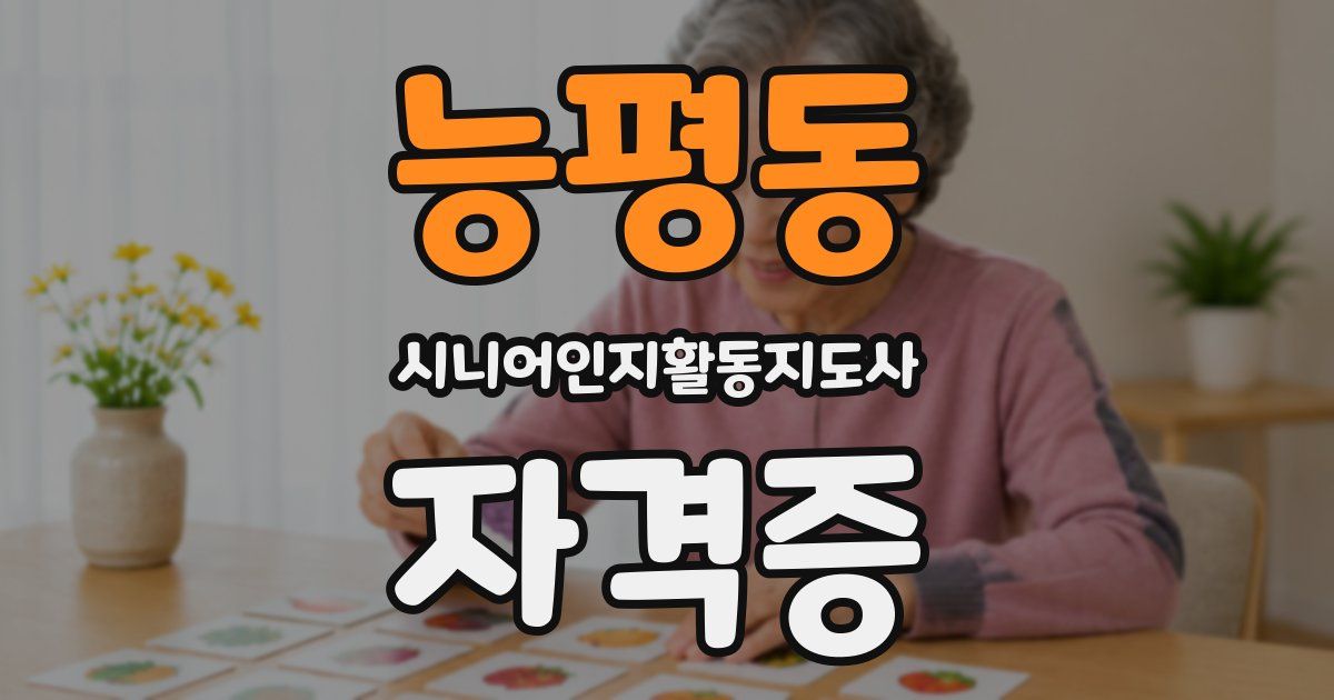 능평동 시니어인지활동지도사 자격증