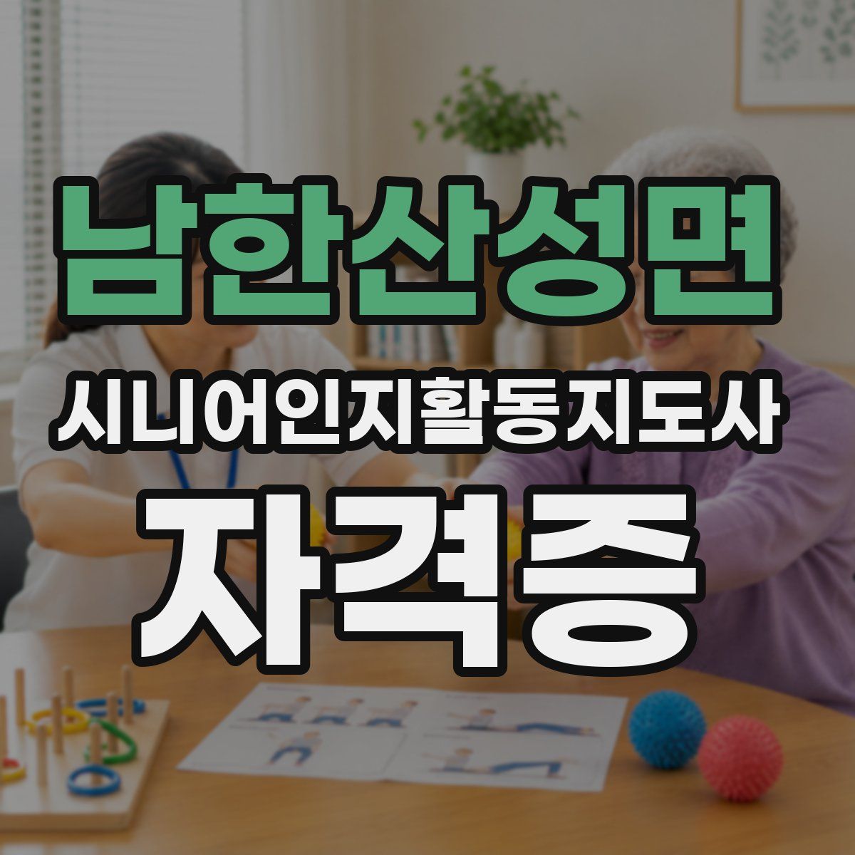 남한산성면 시니어인지활동지도사 자격증