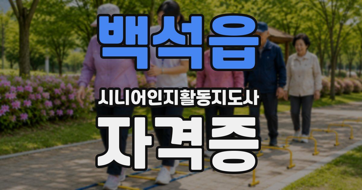 백석읍 시니어인지활동지도사 자격증