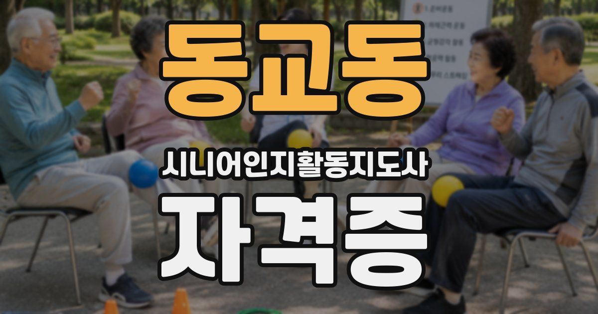 동교동 시니어인지활동지도사 자격증