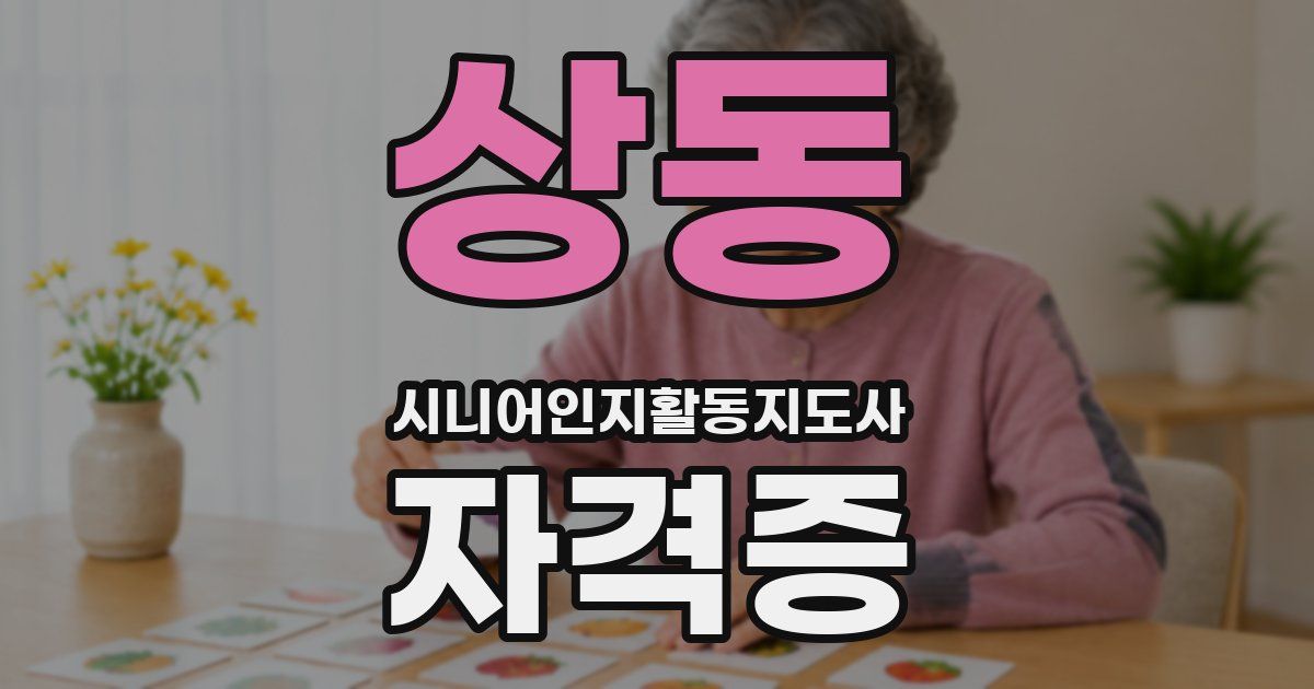 상동 시니어인지활동지도사 자격증