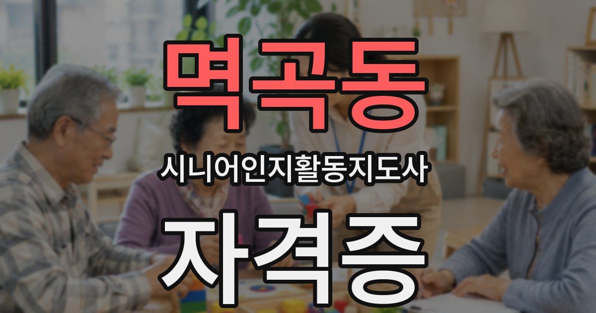 멱곡동 시니어인지활동지도사 자격증