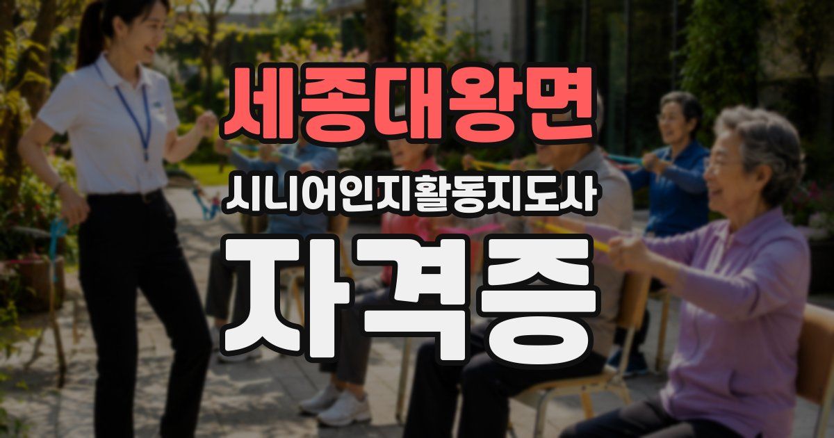세종대왕면 시니어인지활동지도사 자격증