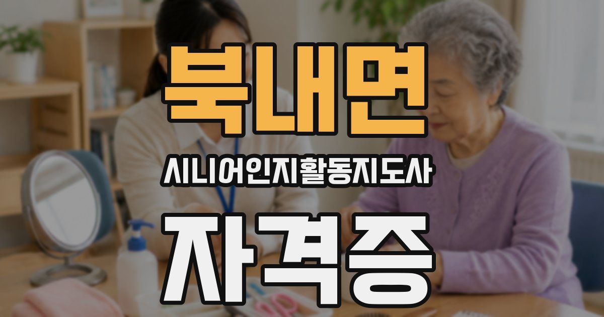북내면 시니어인지활동지도사 자격증