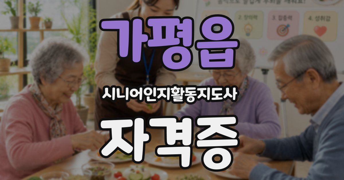 가평읍 시니어인지활동지도사 자격증