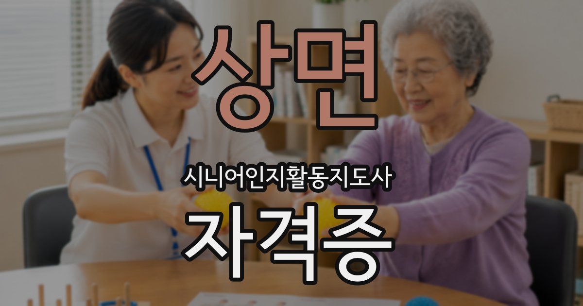 상면 시니어인지활동지도사 자격증