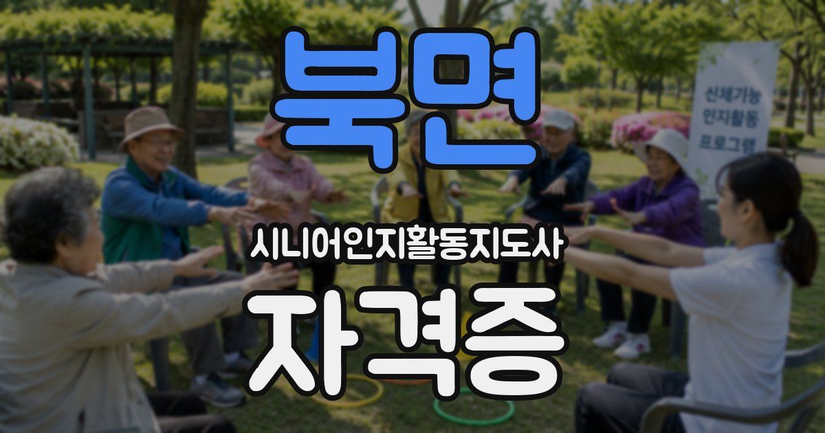 북면 시니어인지활동지도사 자격증