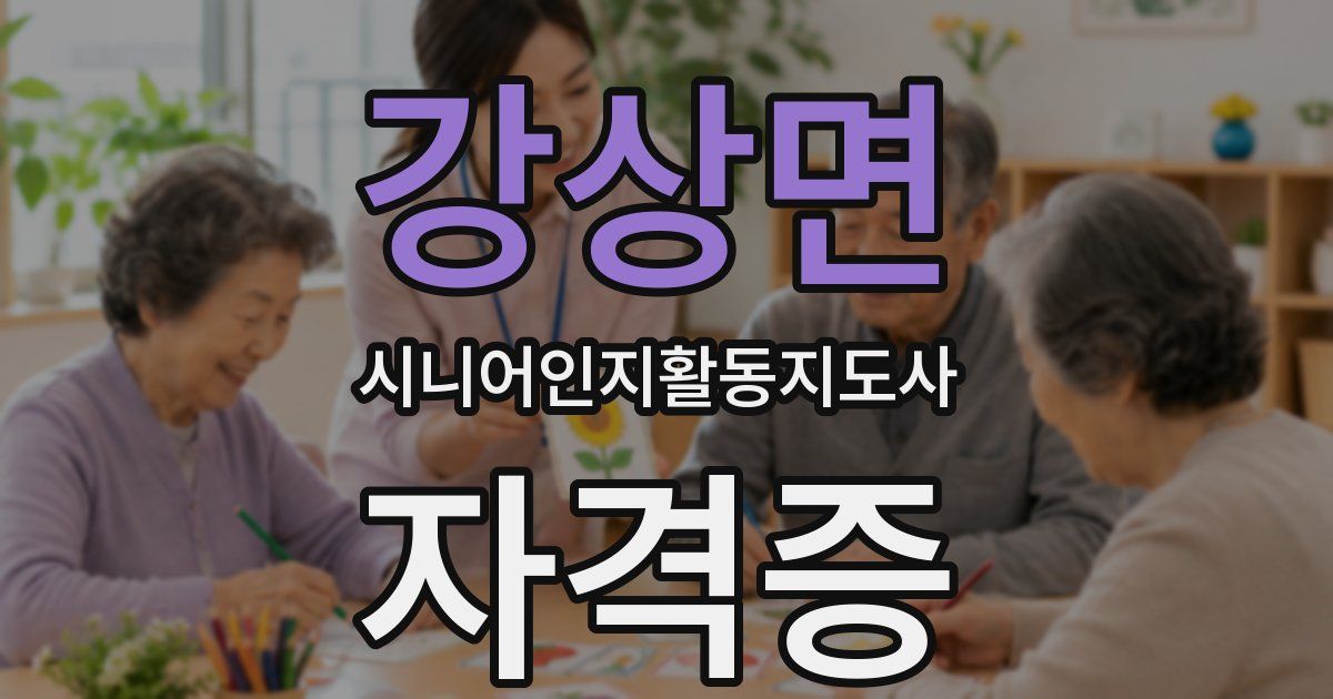 강상면 시니어인지활동지도사 자격증
