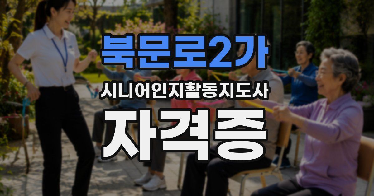 북문로2가 시니어인지활동지도사 자격증