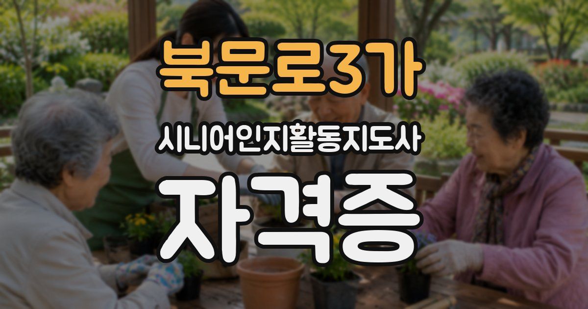 북문로3가 시니어인지활동지도사 자격증