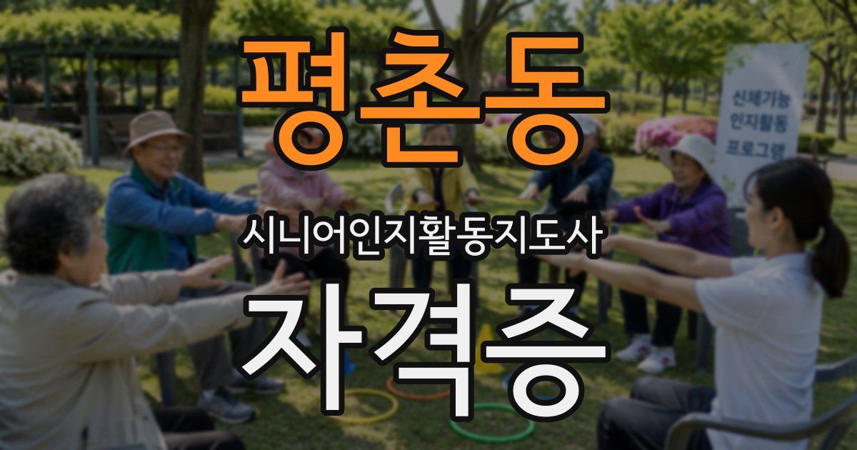 평촌동 시니어인지활동지도사 자격증