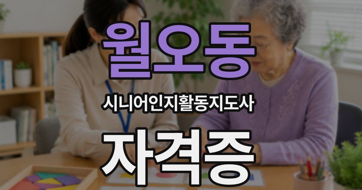 월오동 시니어인지활동지도사 자격증