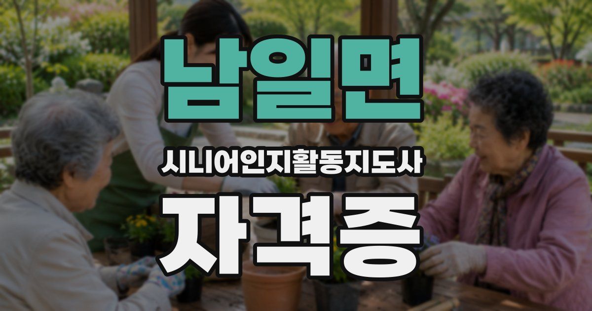 남일면 시니어인지활동지도사 자격증
