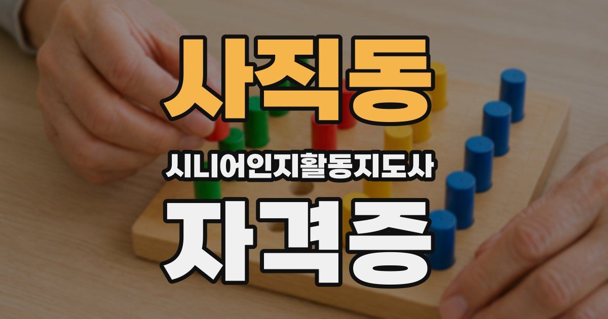사직동 시니어인지활동지도사 자격증