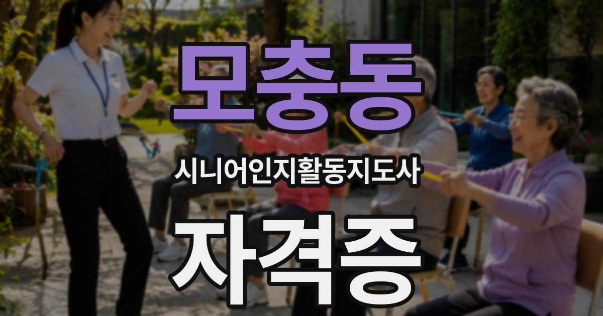 모충동 시니어인지활동지도사 자격증